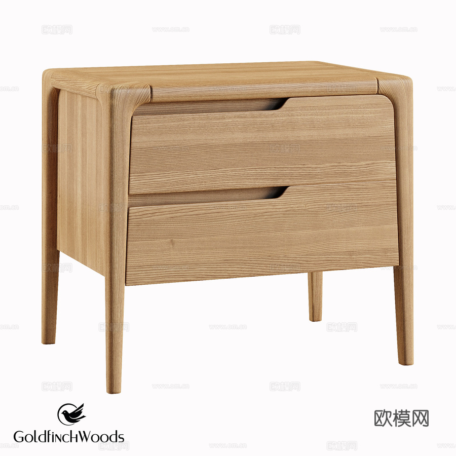 金翅雀木艺床头柜3d模型下载