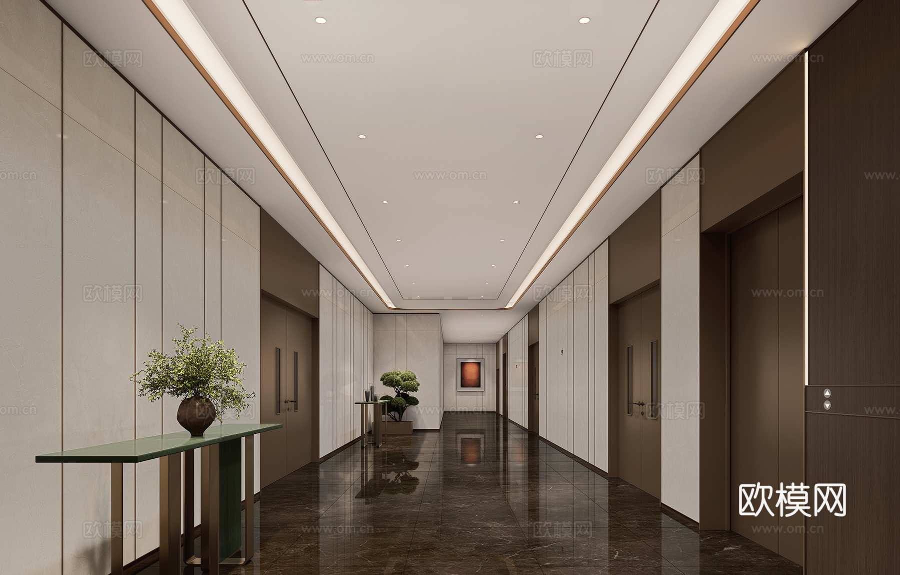 入户大堂 走廊 现代su模型