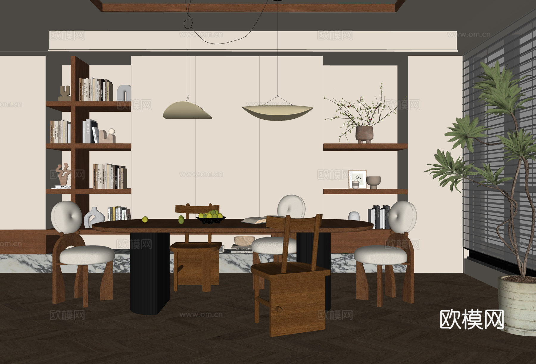 现代餐厅su模型