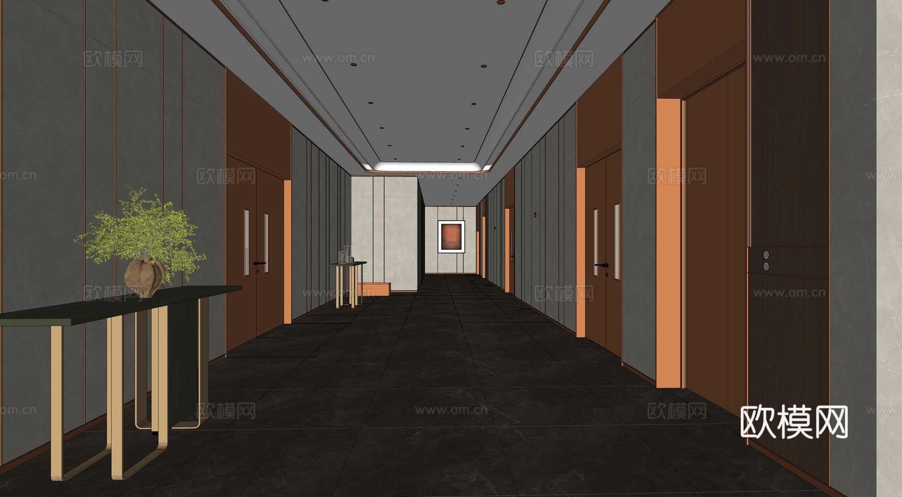 入户大堂 走廊 现代su模型