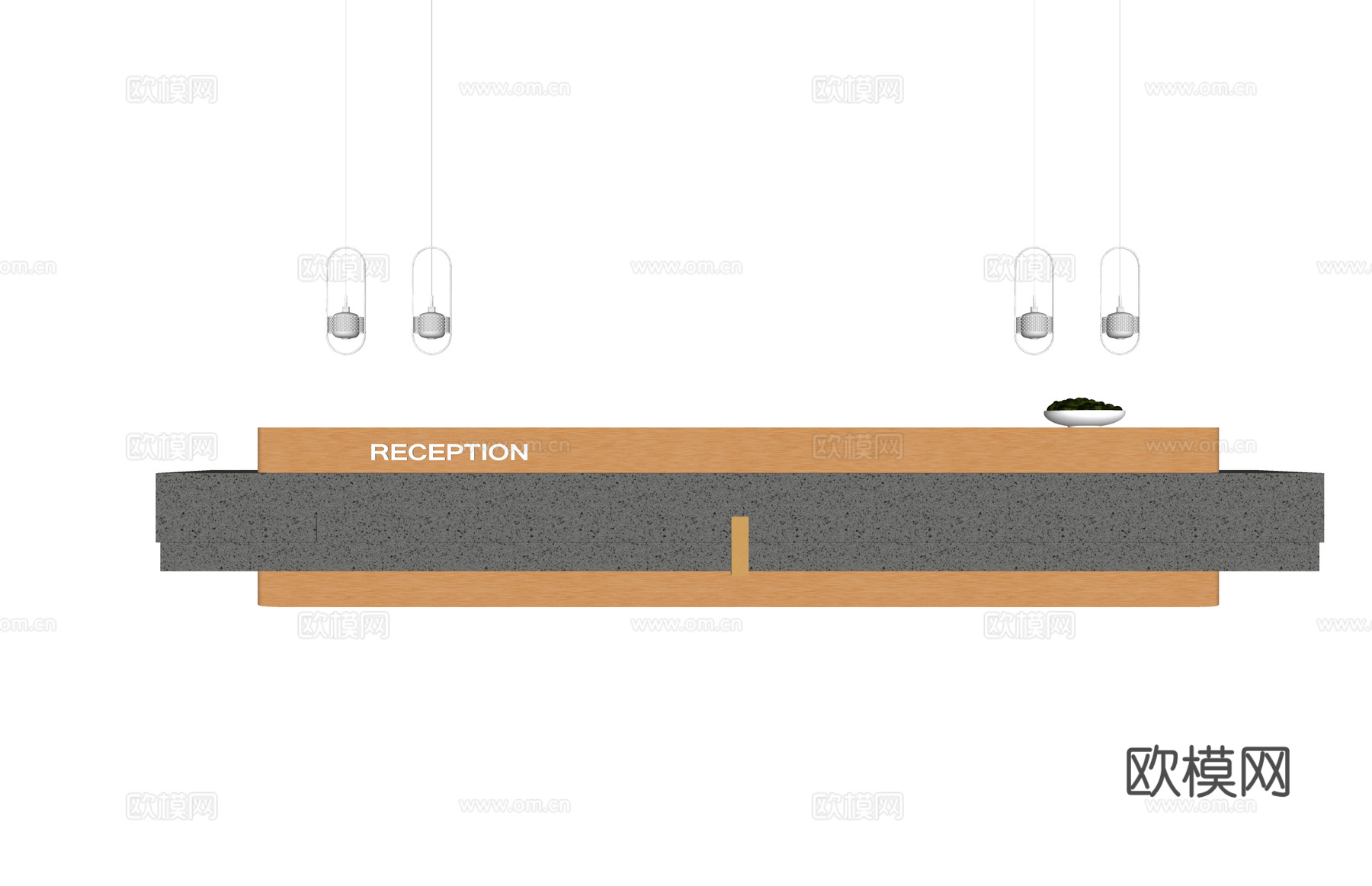 办公室 公司前台 大厅 工装su模型