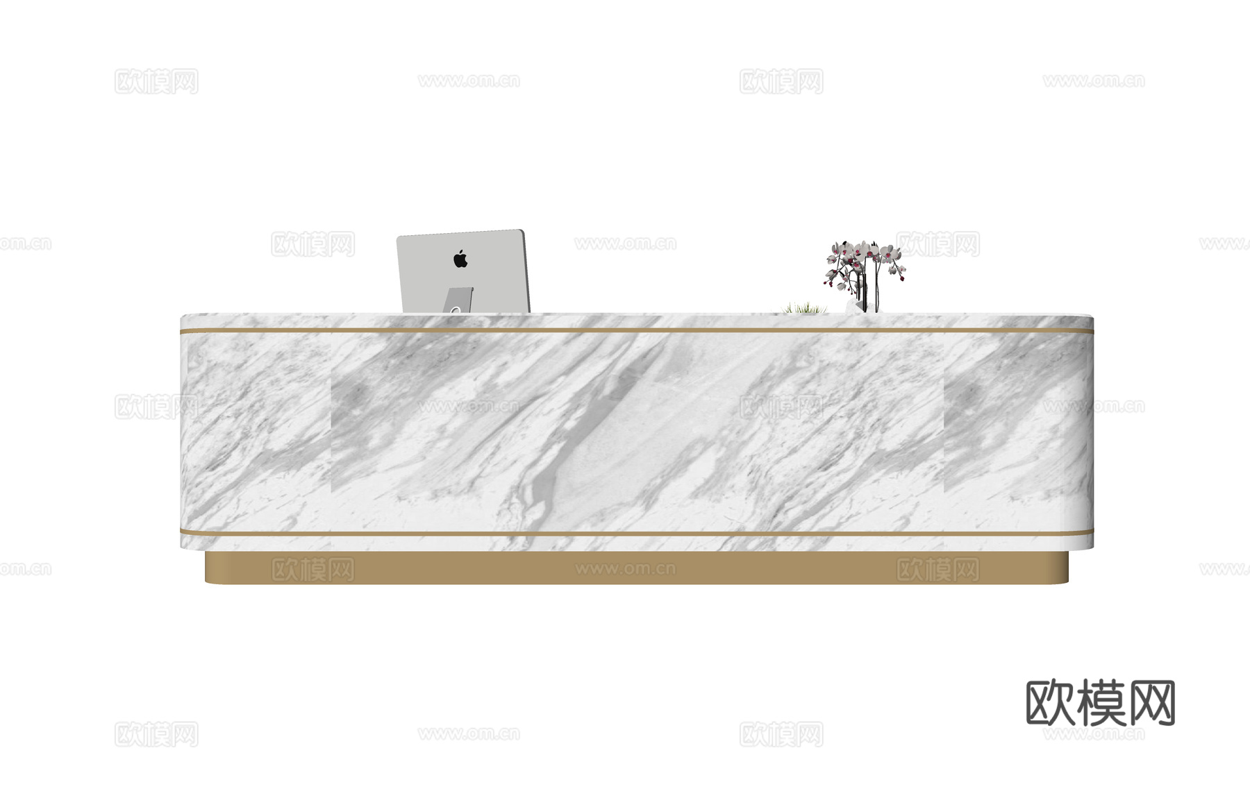 大厅 办公空间 前台 办公 工位su模型