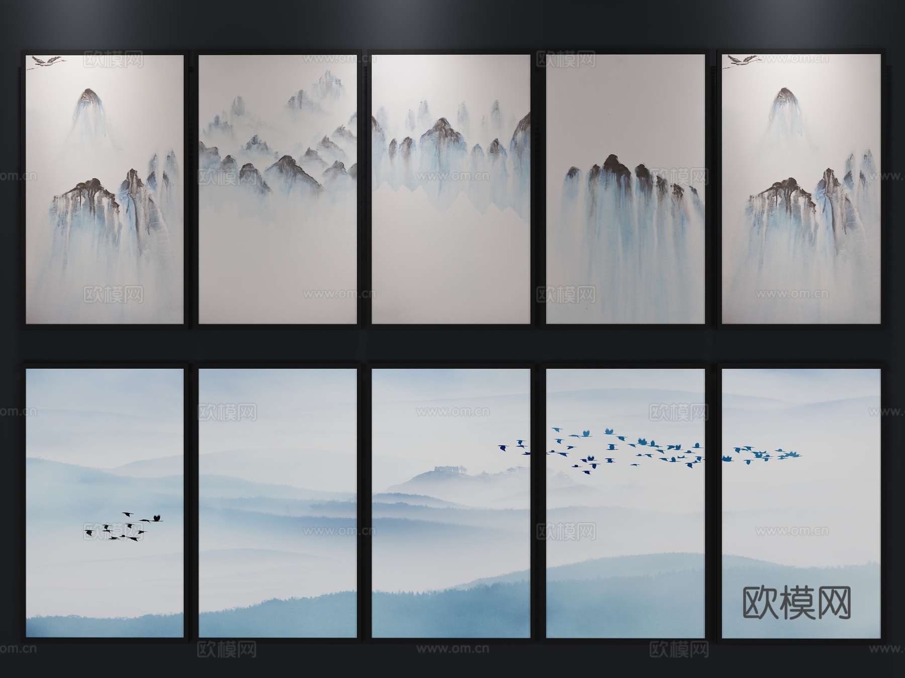 现代 北欧 挂画 装饰画3d模型下载