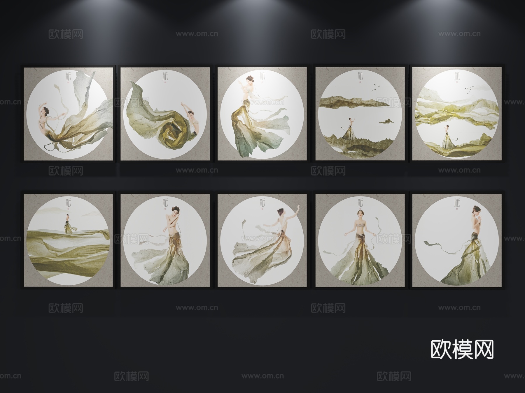 现代 北欧 挂画 装饰画3d模型下载