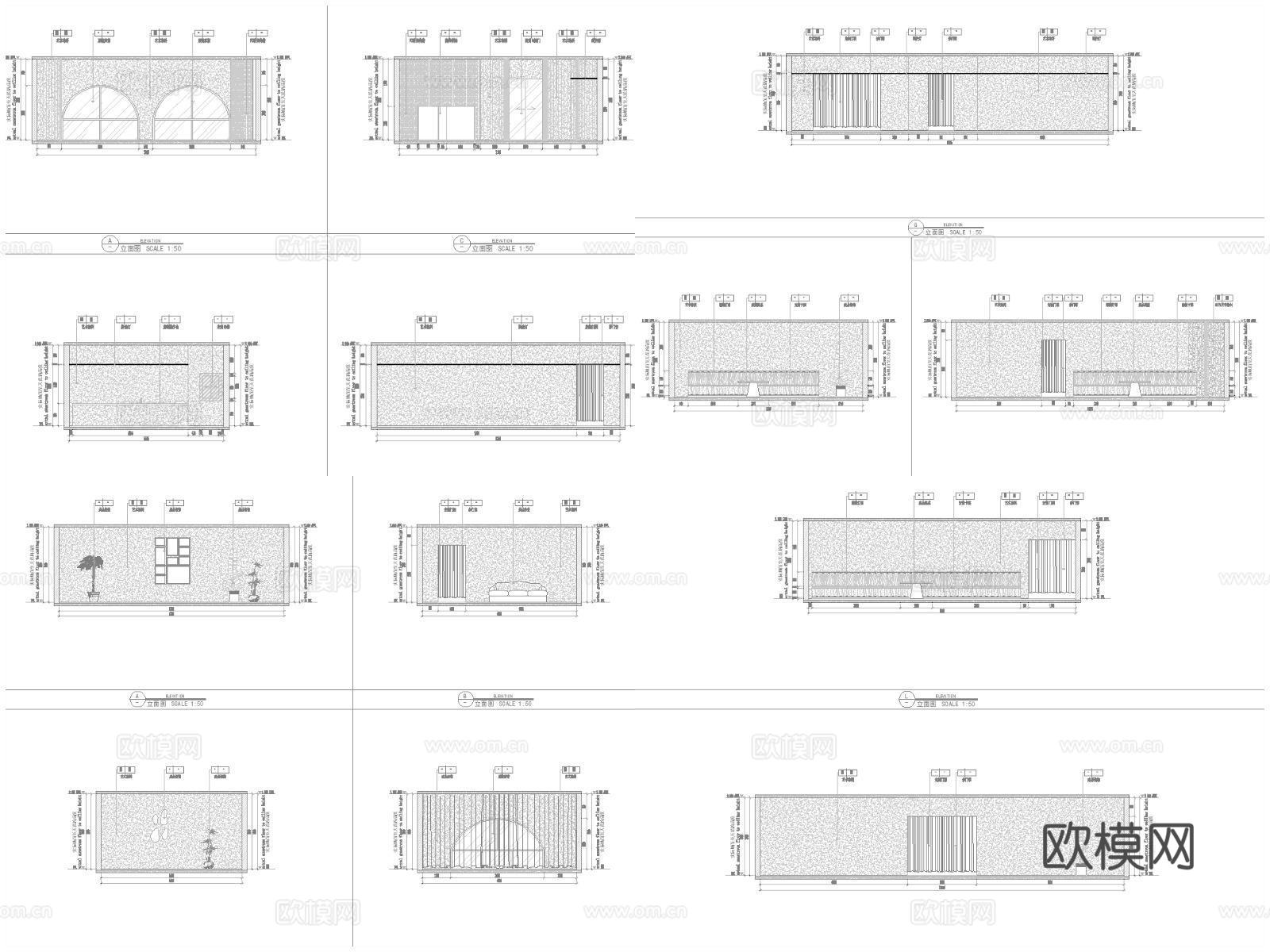 8套轻鲜花店 花店 最新全套施工图合集cad施工图