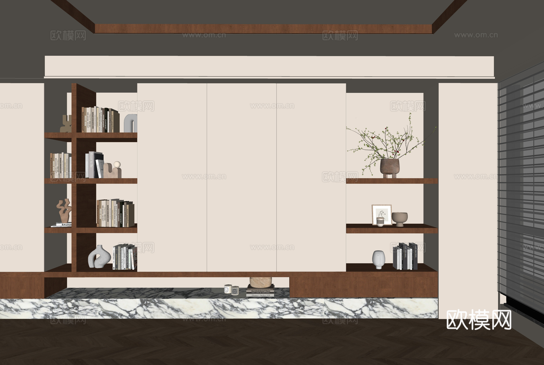 现代沙发背景墙su模型