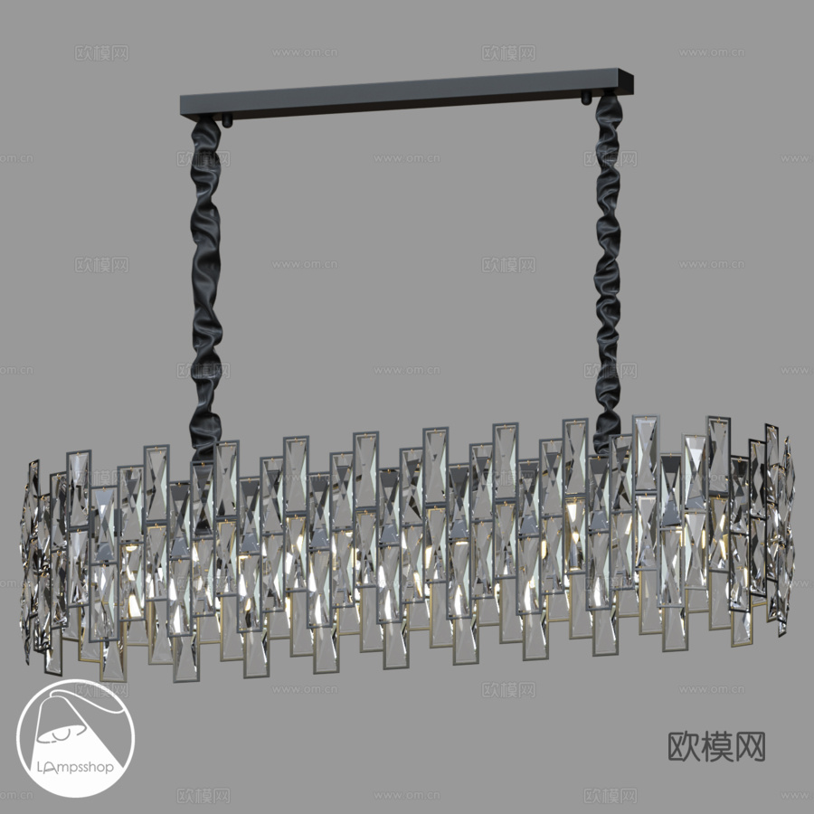 LampsShop.ru L1124 水钻水晶吊灯 B款3d模型下载