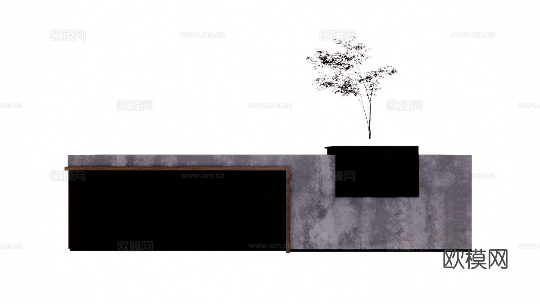 前台 公司前台 办公室 展厅 电脑su模型