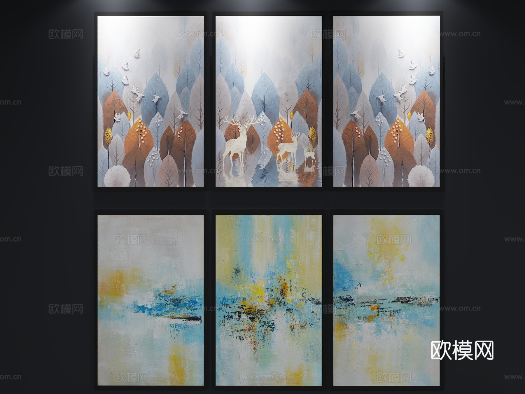 现代 北欧 挂画 装饰画3d模型下载