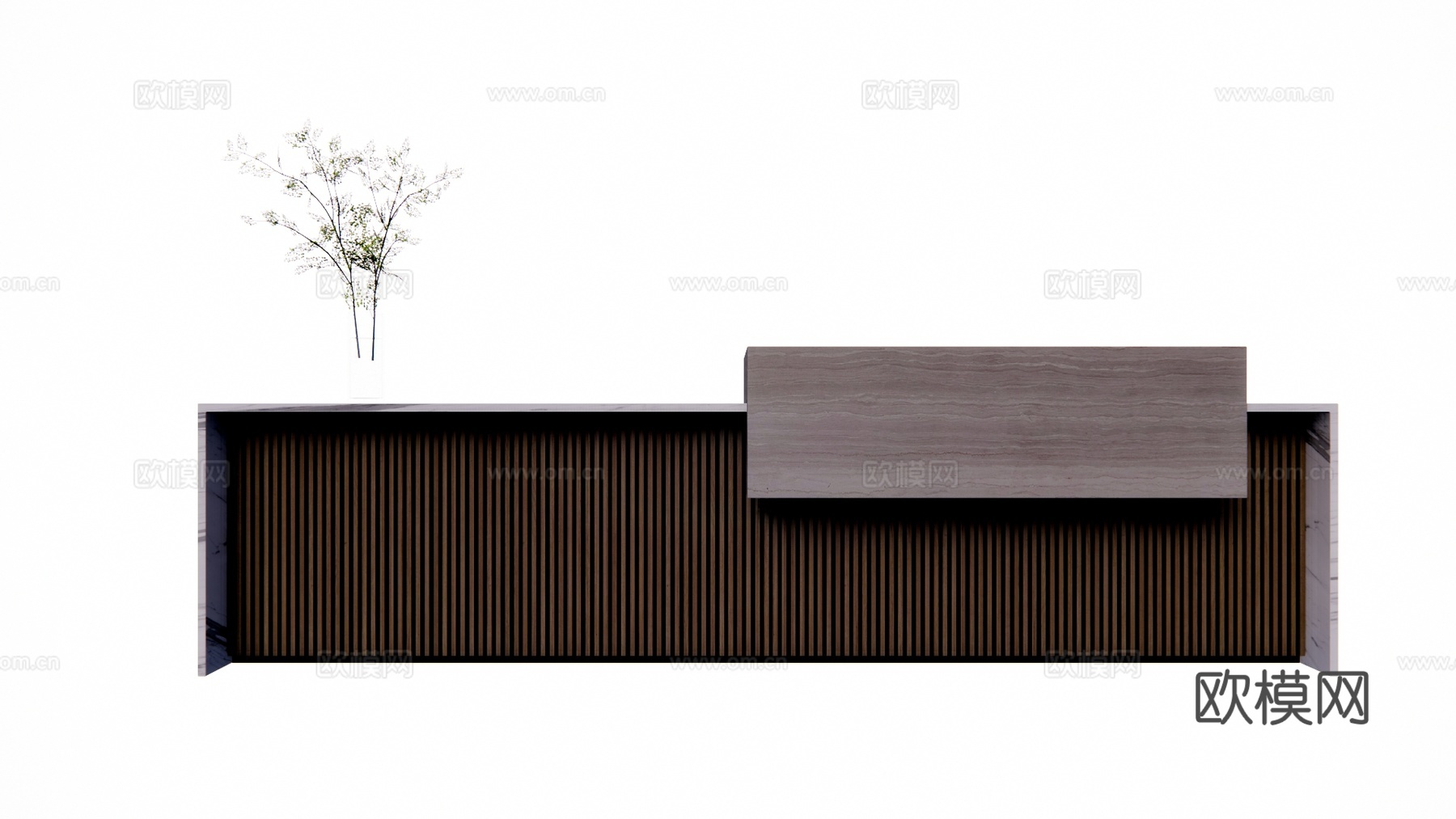 展厅 公司前台 电脑 办公室 前台su模型