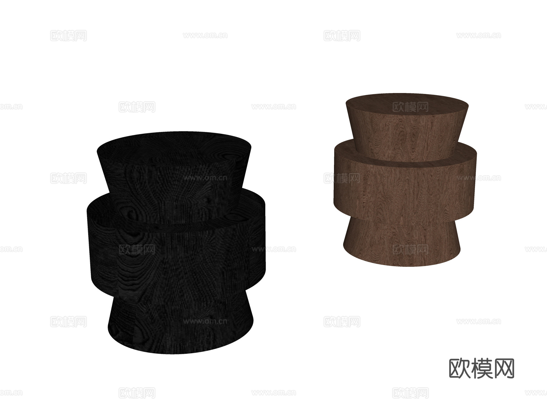 现代边几角几 凳子su模型