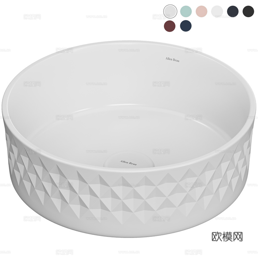 艾伦布劳幻想菱形36 4.11033.20 白色台面3d模型下载