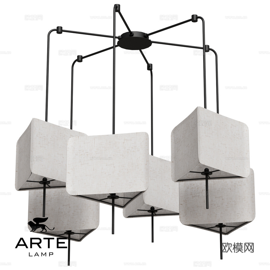 ARTE灯具OM A7084SP-6BK, A7084SP-3d模型下载