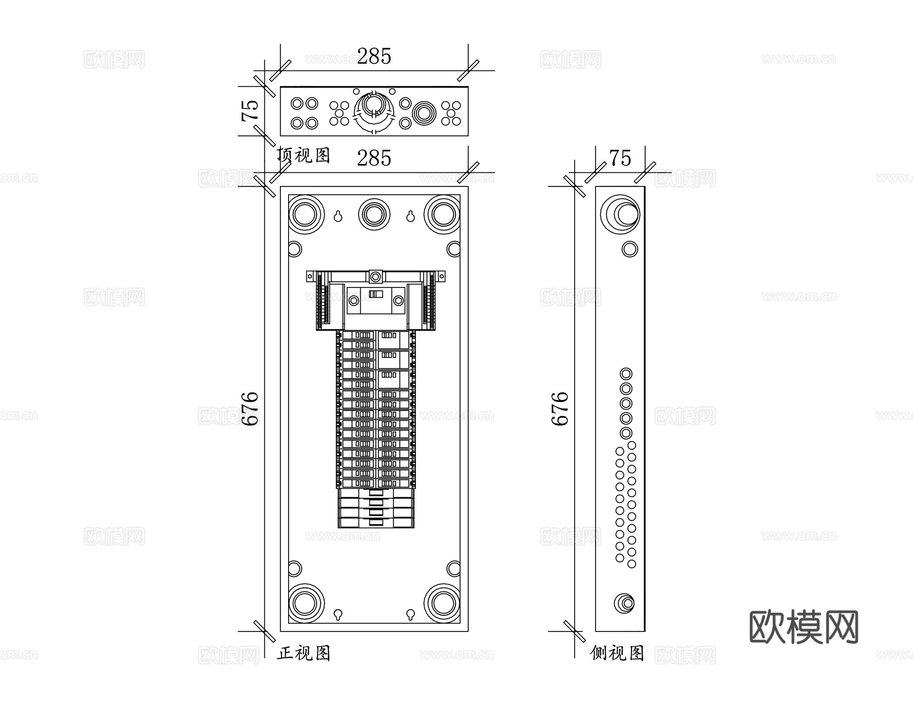 配电箱 配电盘 电控板 电源板 接线板cad施工图