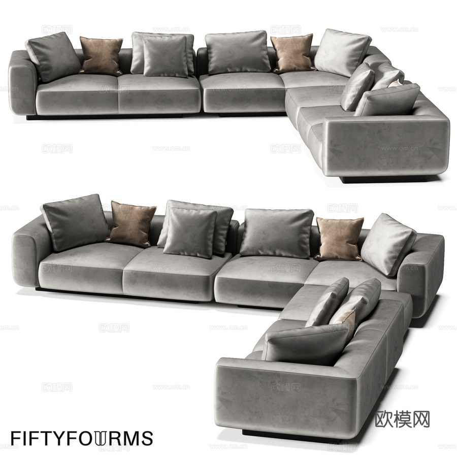 FIFTYFOURMS Leggero 13 模块化沙发3d模型下载