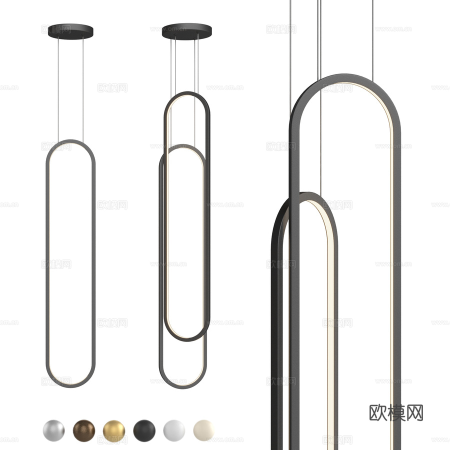 放射状框架吊灯 IT-1621-Radia3d模型下载