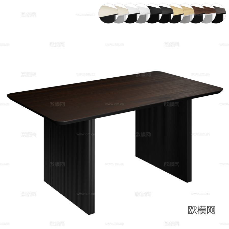 OM The Furny Holm 矩形非伸缩餐桌3d模型下载