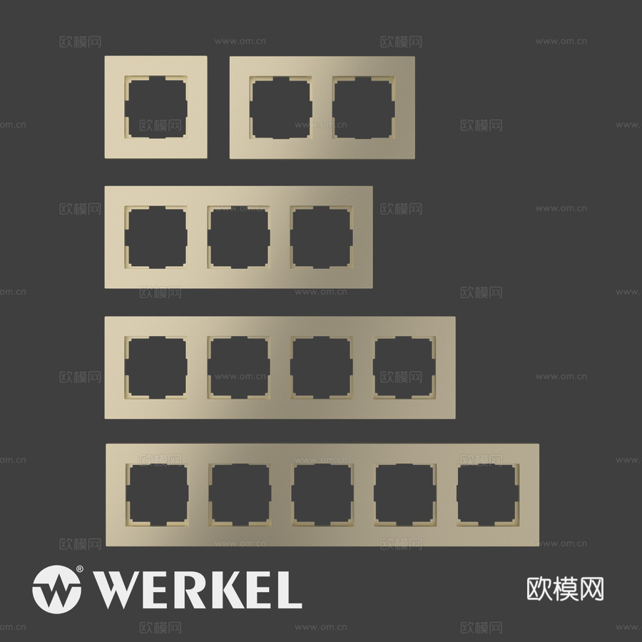 哑光塑料插座开关边框 Werk3d模型