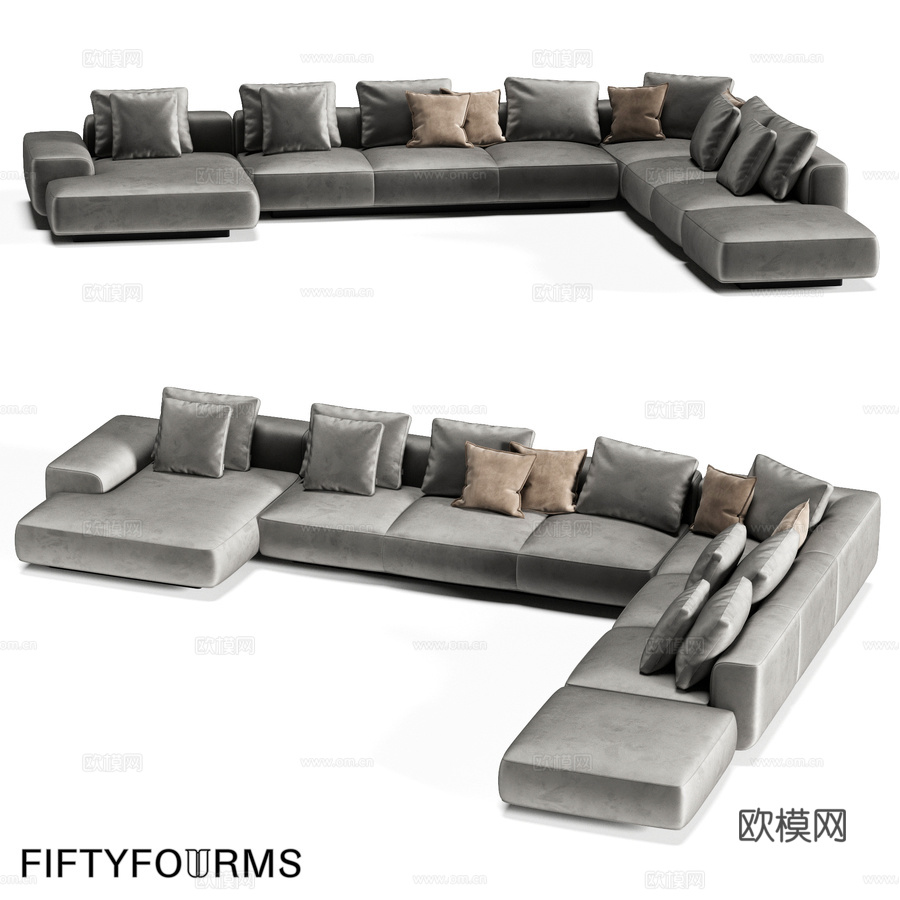 FIFTYFOURMS Leggero 10 模块化沙发3d模型下载