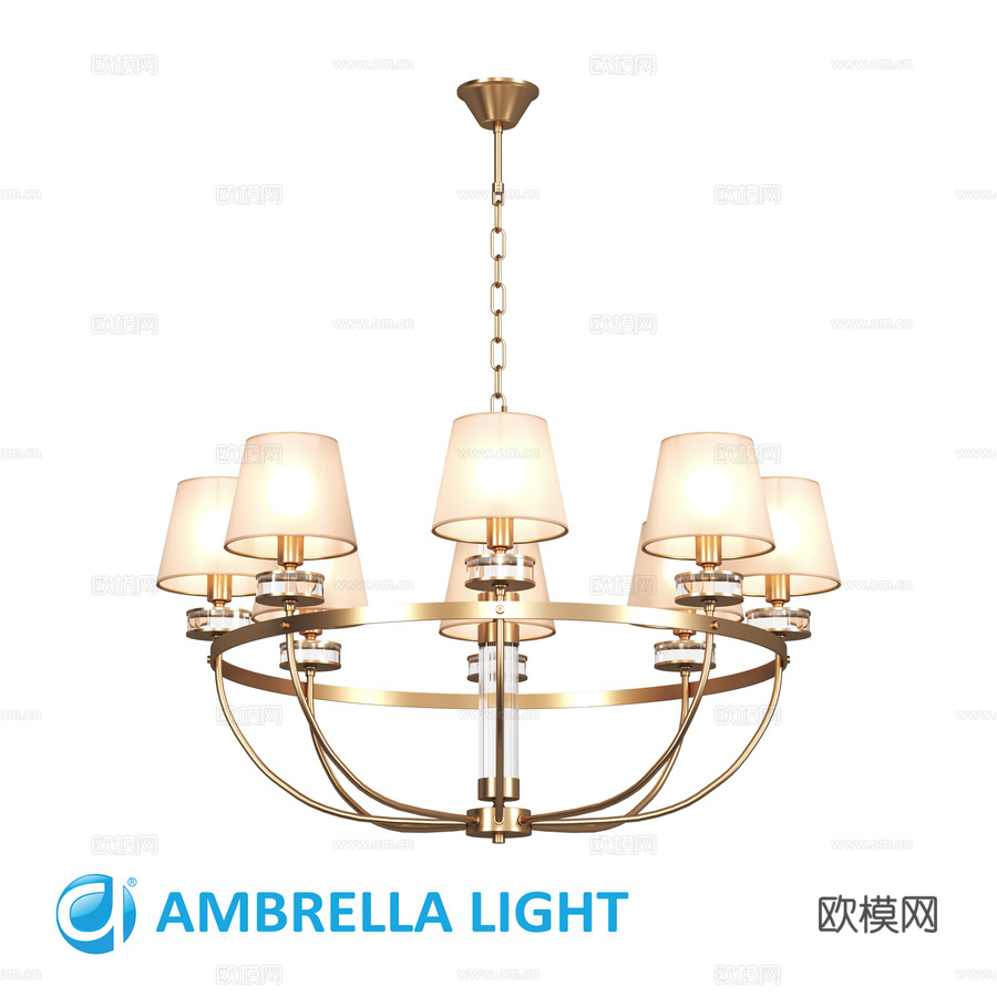 OM 带灯罩吊灯 LH71253, Ambrella3d模型下载