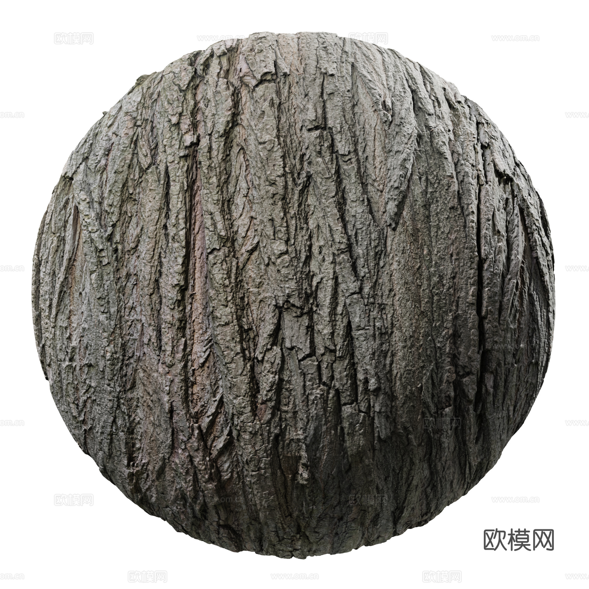 PBR树皮材质 裂纹树皮 法线置换贴图 全套 游戏材质