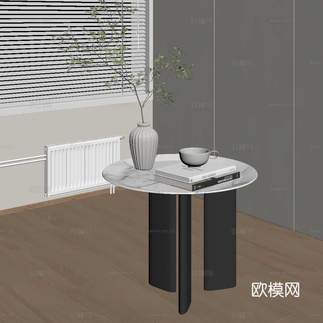 现代意式边几 圆几角几su模型