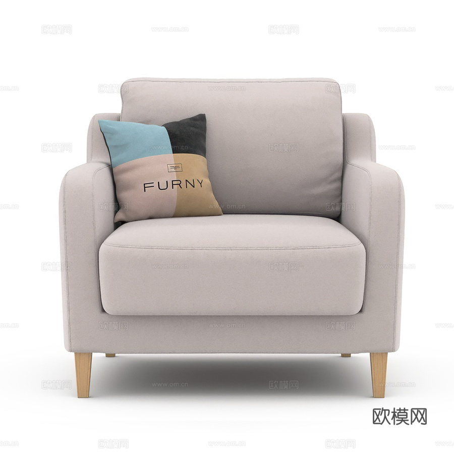 OM The Furny Holte 带扶手床椅3d模型下载