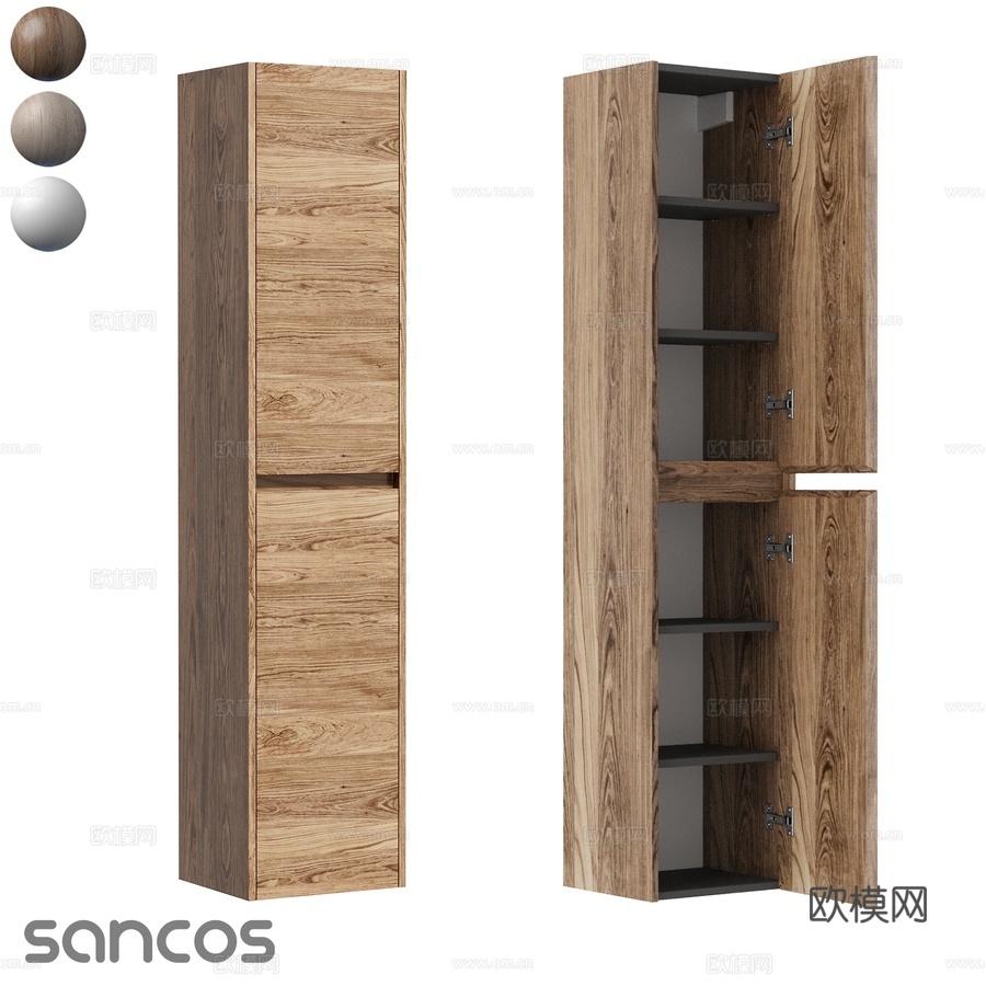 OM Libra 壁挂式高柜 350x300x16003d模型下载