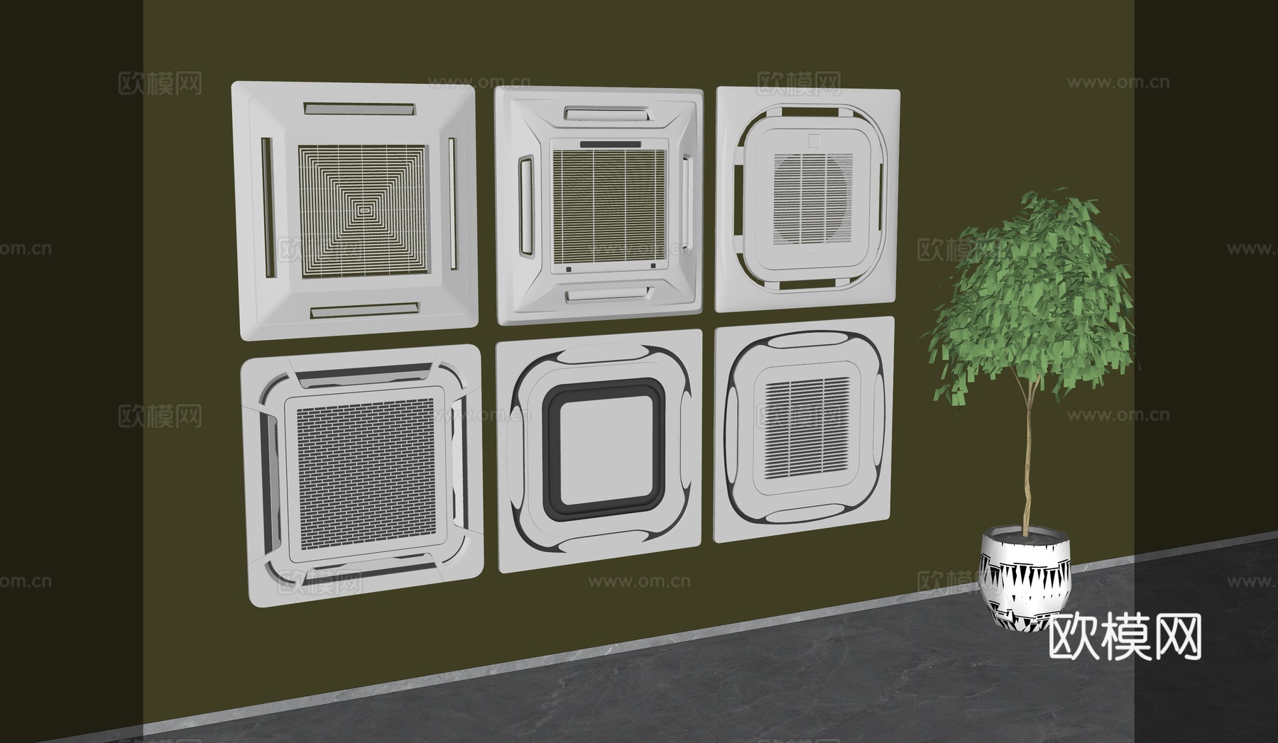 吸顶式空调su模型