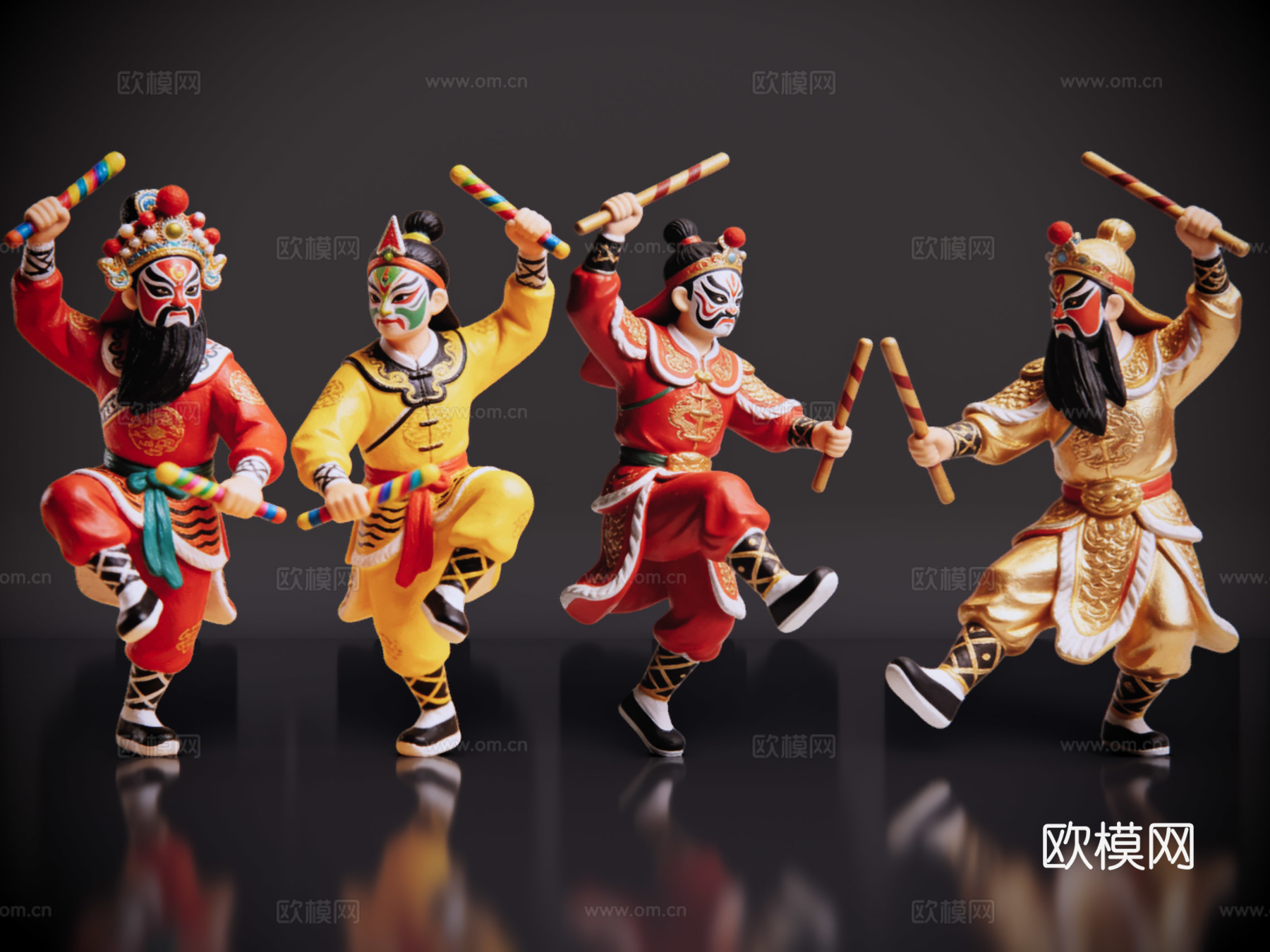 2D英歌舞手办 国潮手办 英歌舞 非遗传承活动 非遗手办su模型