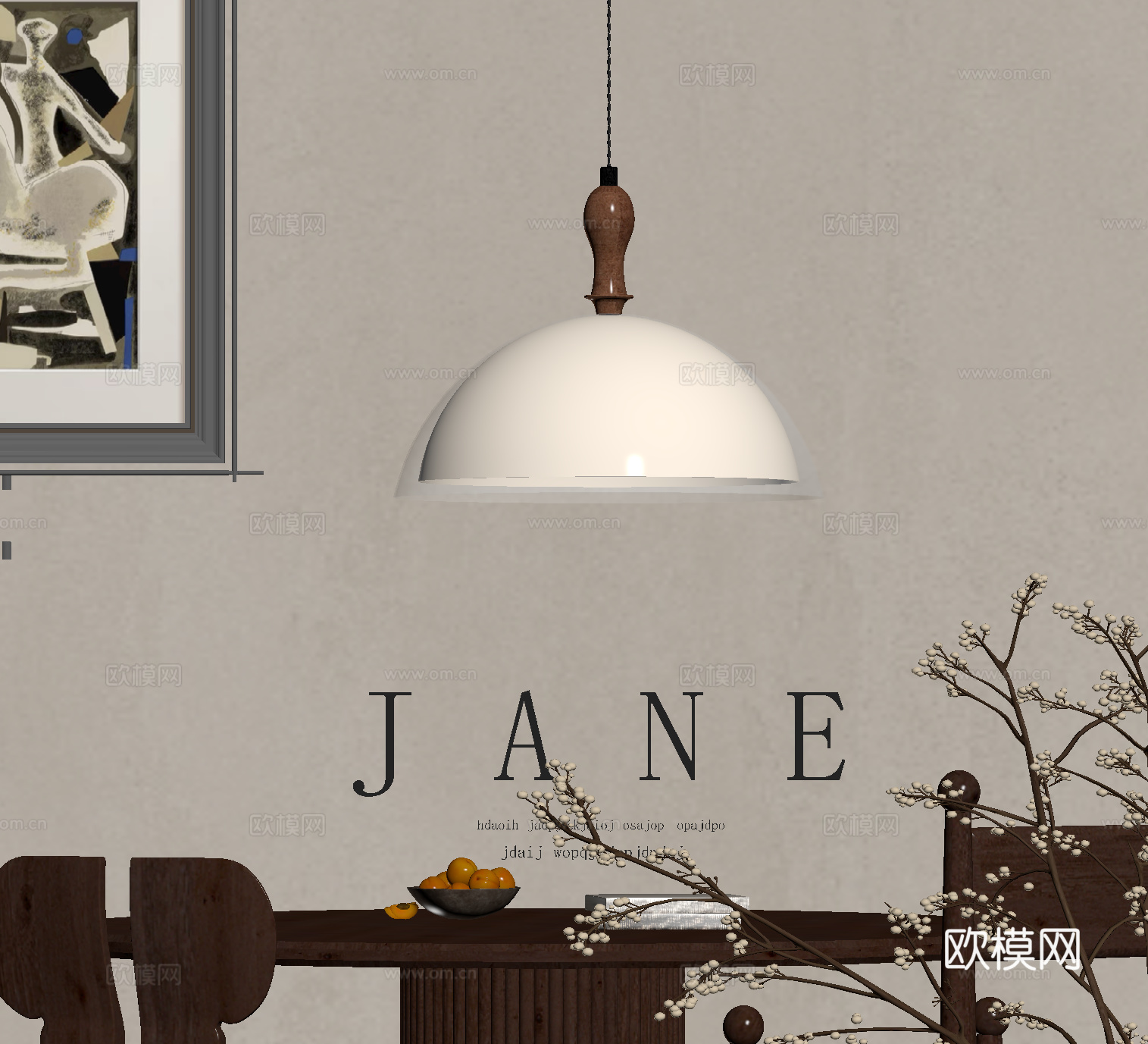 法式中古吊灯 床头小吊灯 餐厅吊灯su模型