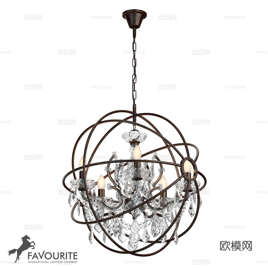 吊灯最爱 1834-5P3d模型下载