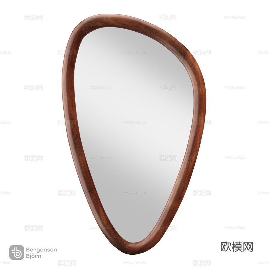 托希尔壁镜，42x70厘米，棕色3d模型下载