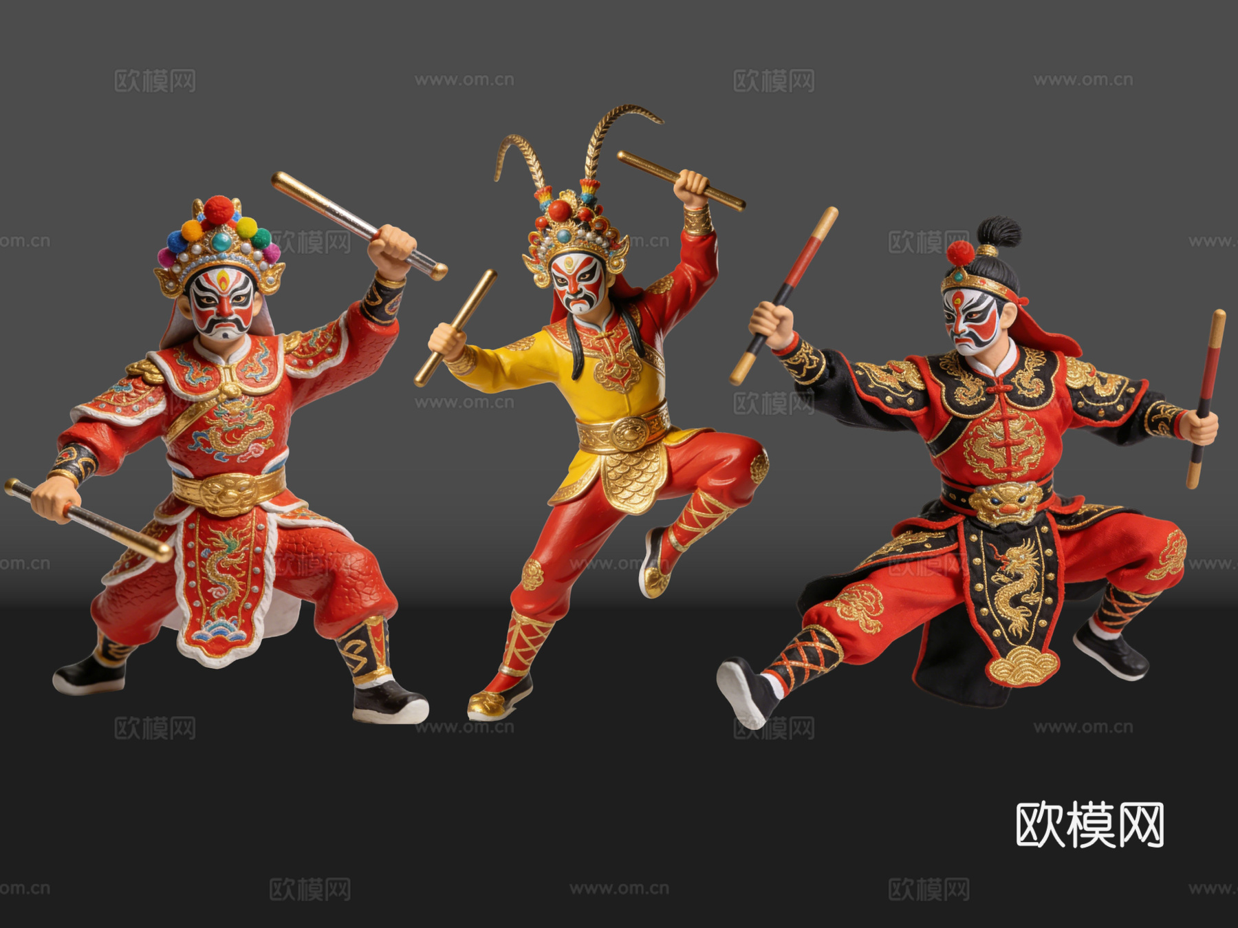 2D英歌舞手办 国潮手办 英歌舞 非遗传承活动 非遗手办su模型