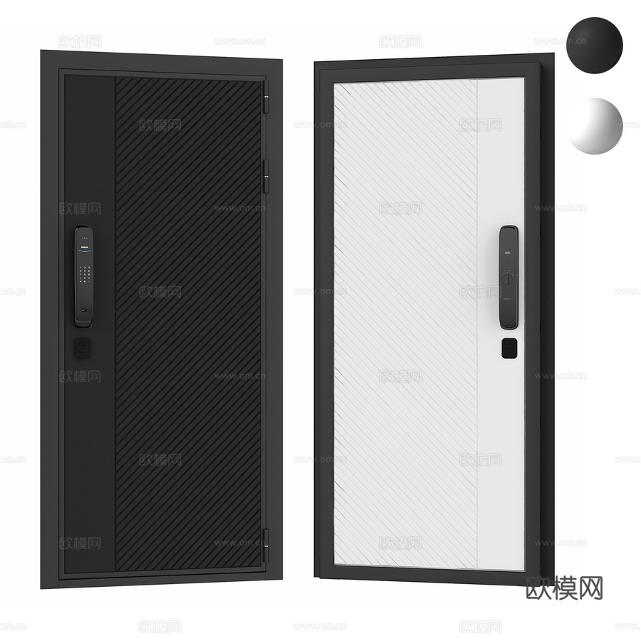 Guardian入户门配Techno 01饰面3d模型下载