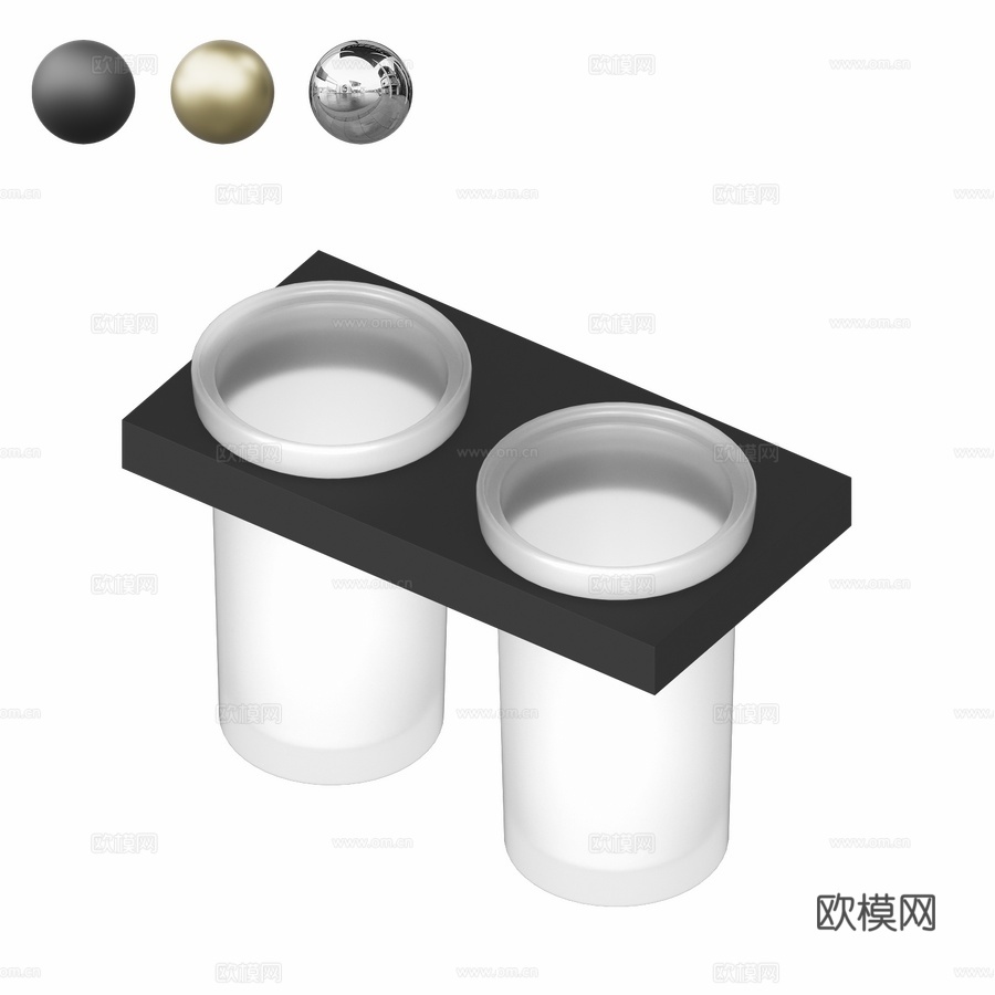 双杯牙刷架 Petruma 152343d模型