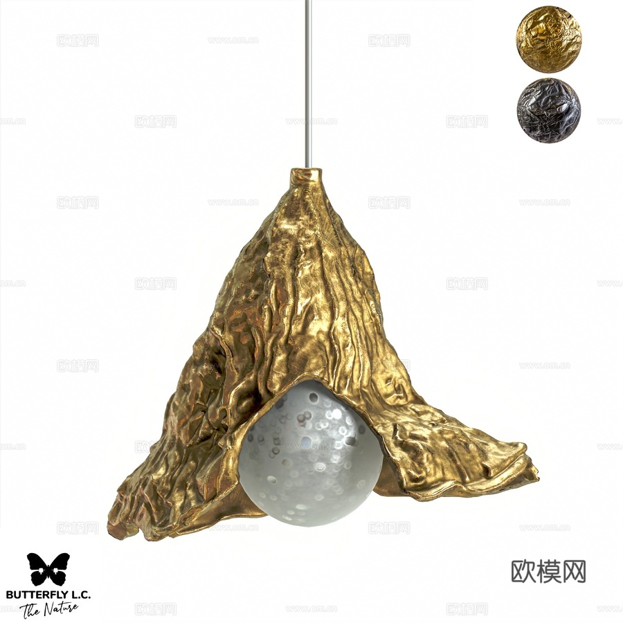 OM Butterfly L.C. 风铃草117手工球形灯3d模型下载