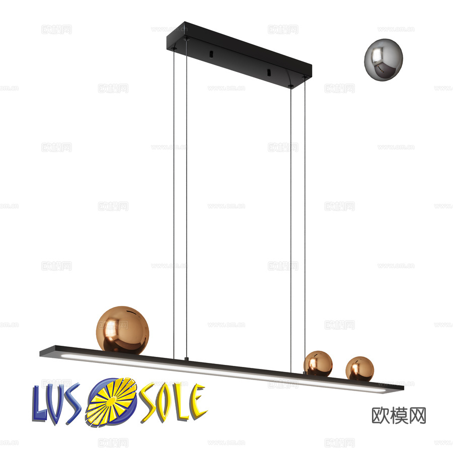 OM线性吊灯Lussole LSP-7454, LSP-743d模型下载