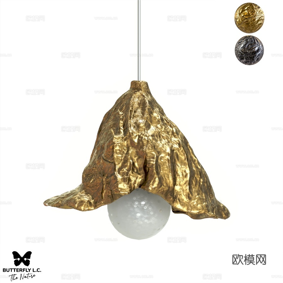 OM Butterfly L.C. 风铃草116手工球形吊灯3d模型下载