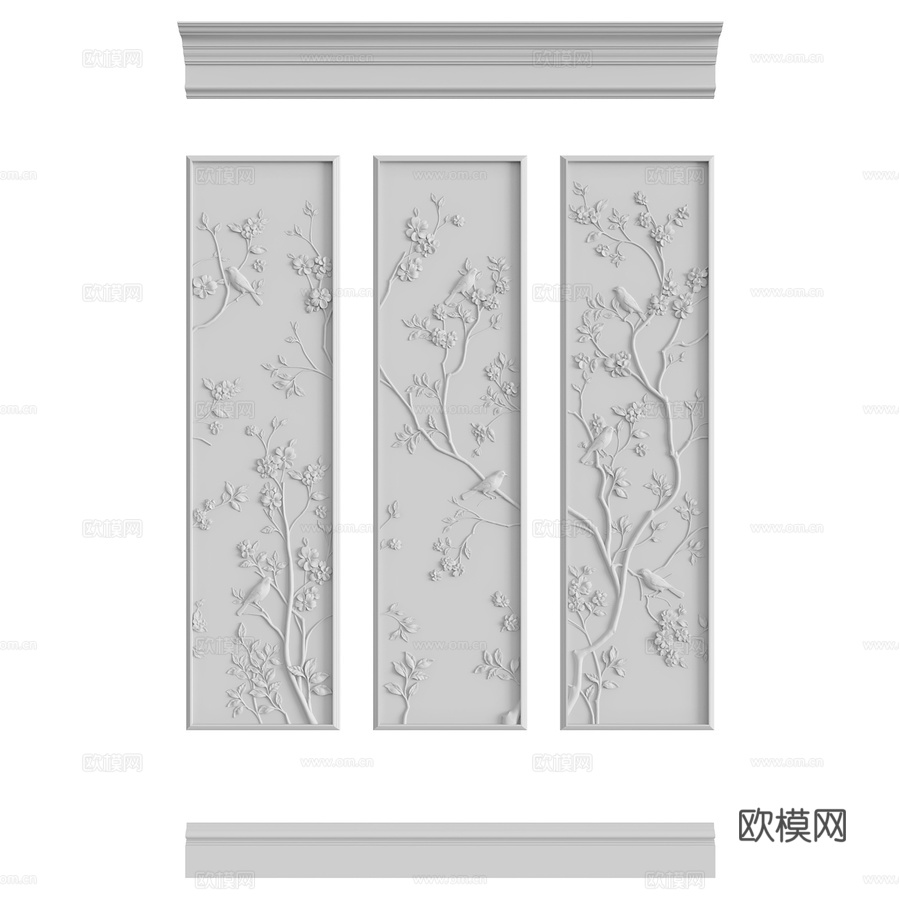 墙面装饰组件212号3d模型下载