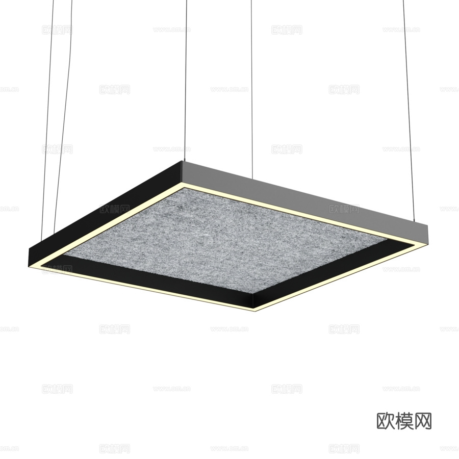 吸音吊灯 Simple 1000x1000mm 6500K3d模型下载