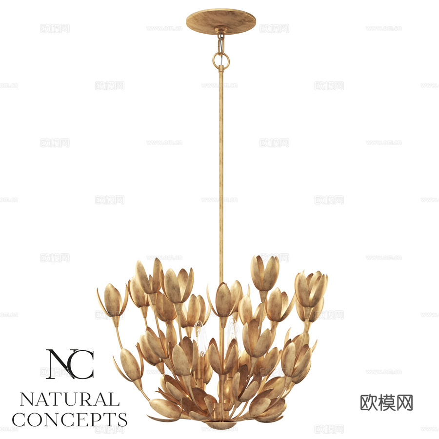 欣克利FLORA QN-FLORA3-GD吊灯3d模型下载