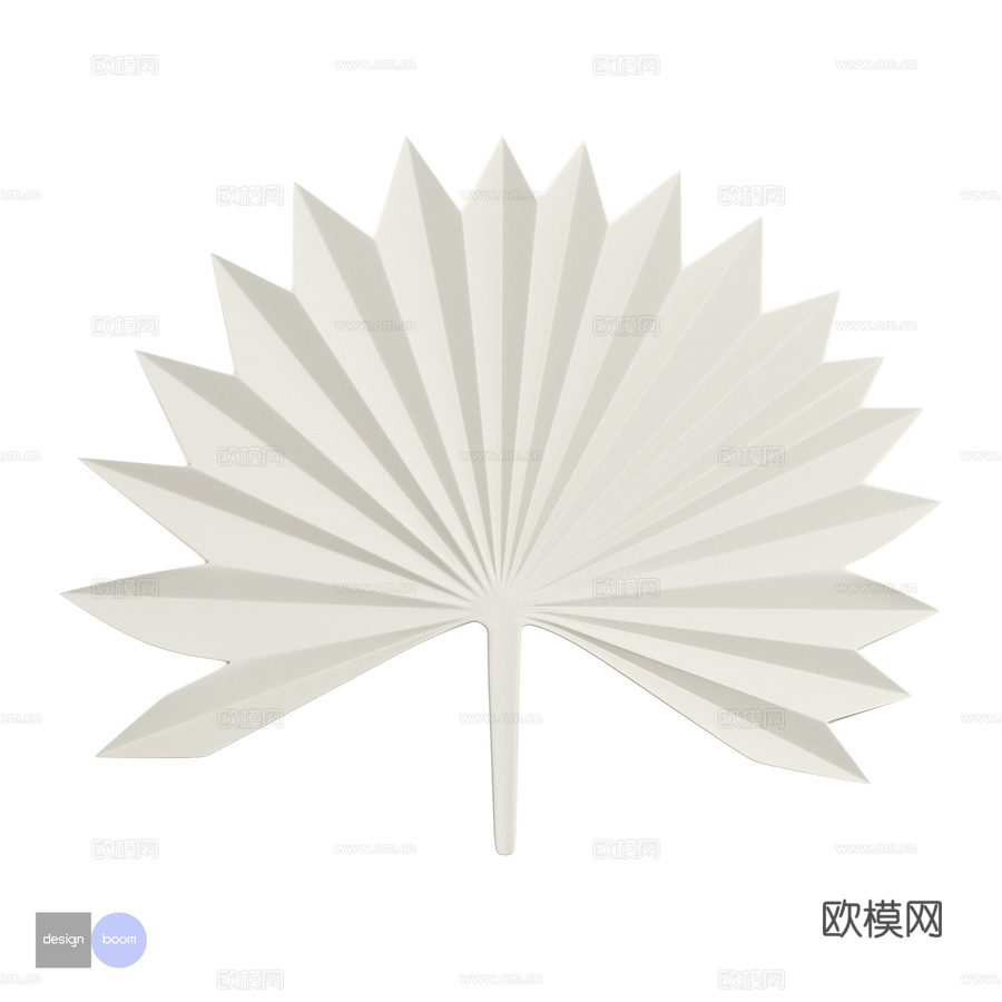 棕榈叶壁灯，30x24厘米，白色3d模型下载