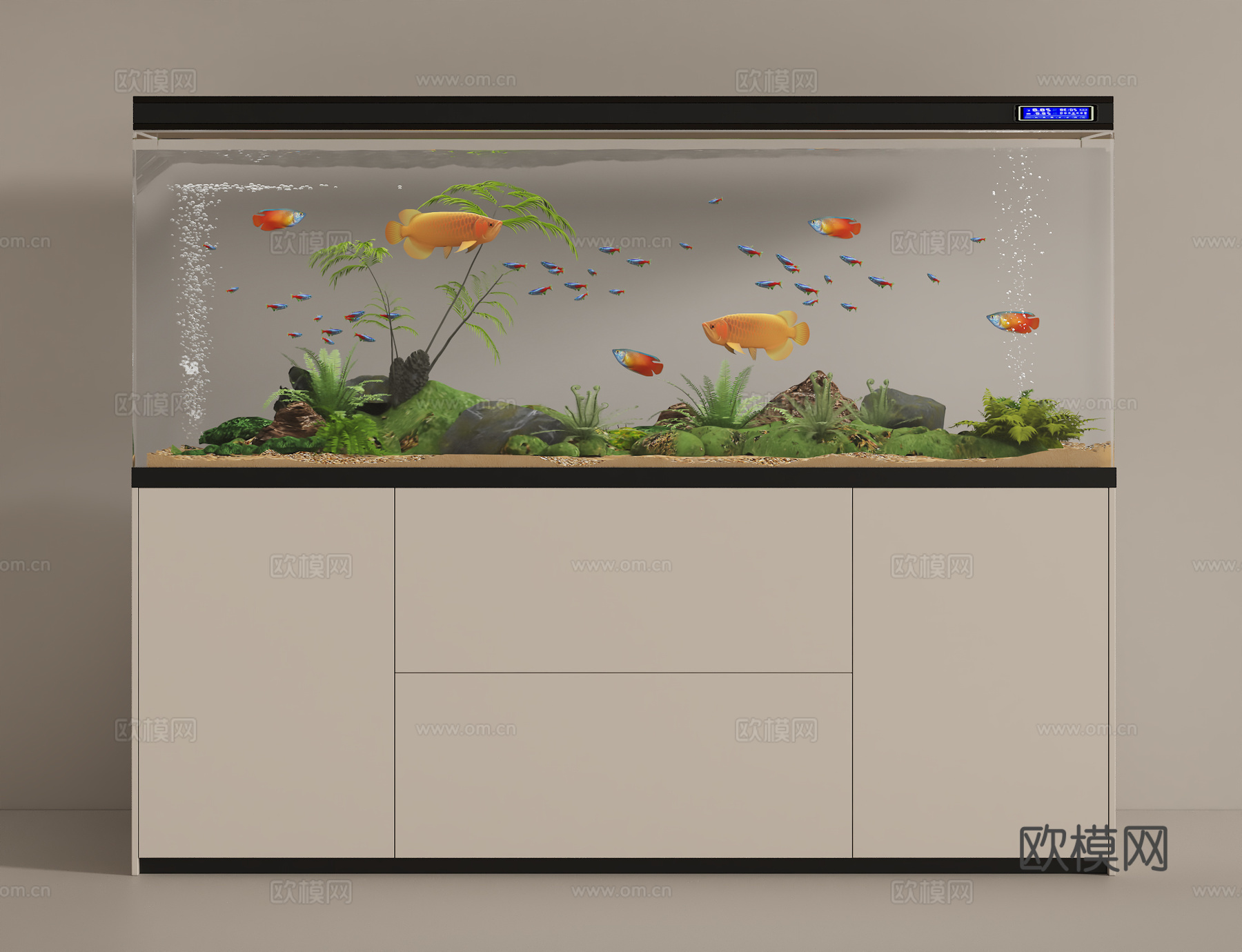 现代鱼缸su模型