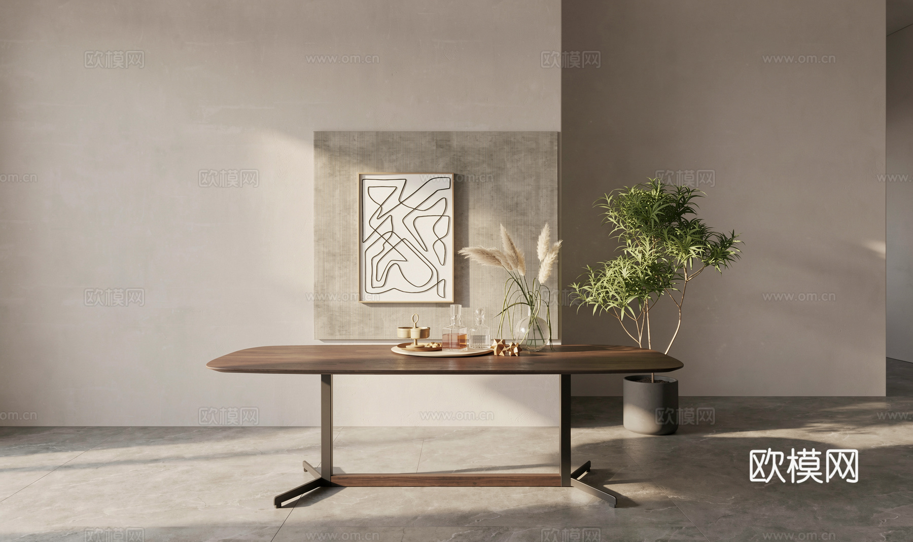 现代饰品摆件组合端景柜su模型