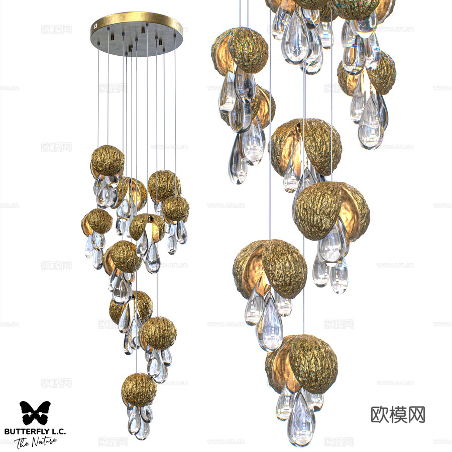 OM Butterfly L.C. Wallnut B 6+3d模型下载