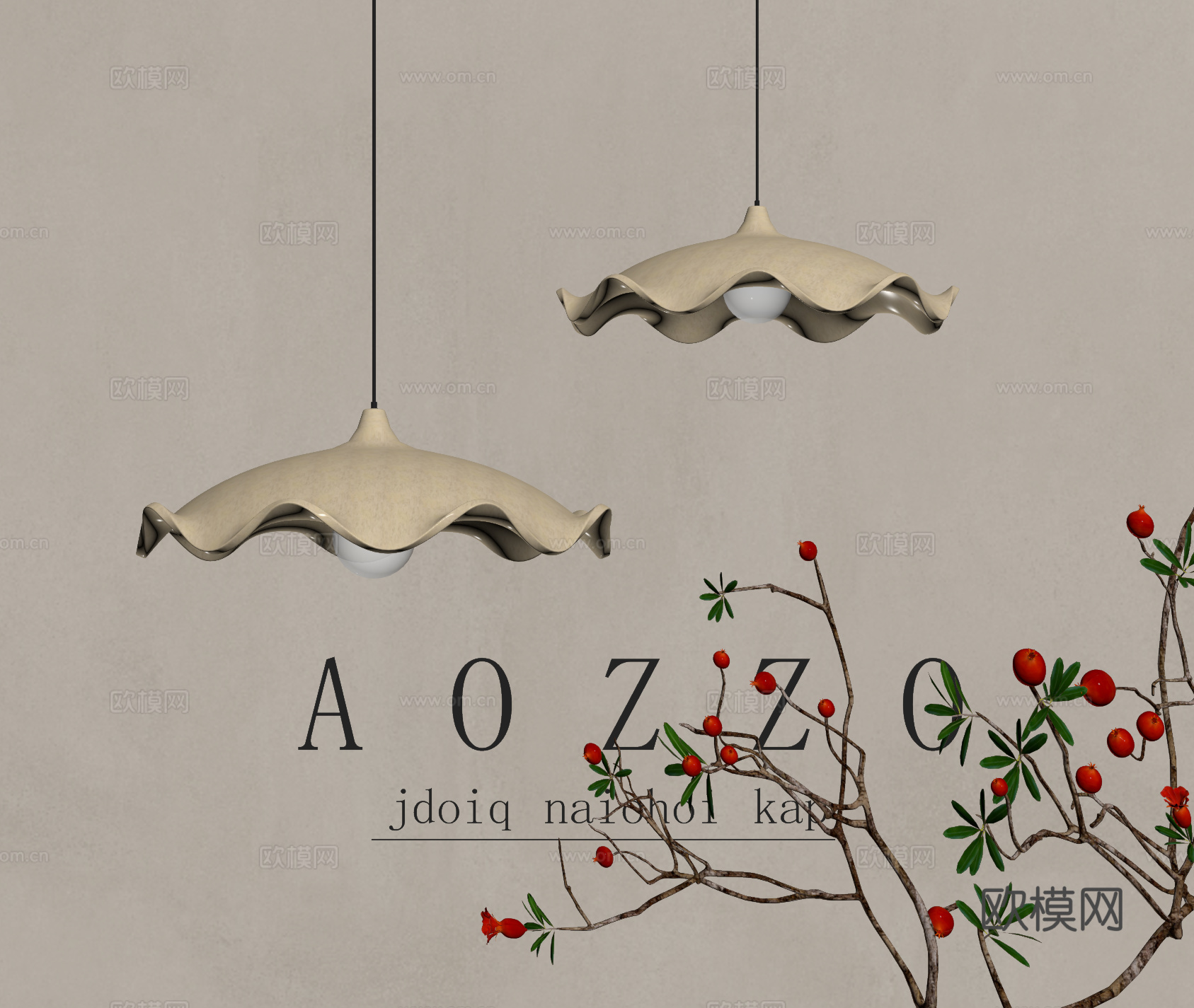 法式侘寂吊灯 床头小吊灯 餐厅吊灯su模型