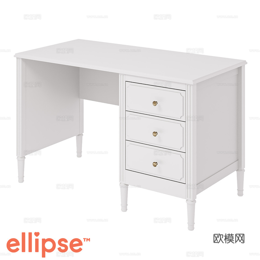 OM办公桌Elit 60×120厘米（白色）3d模型下载