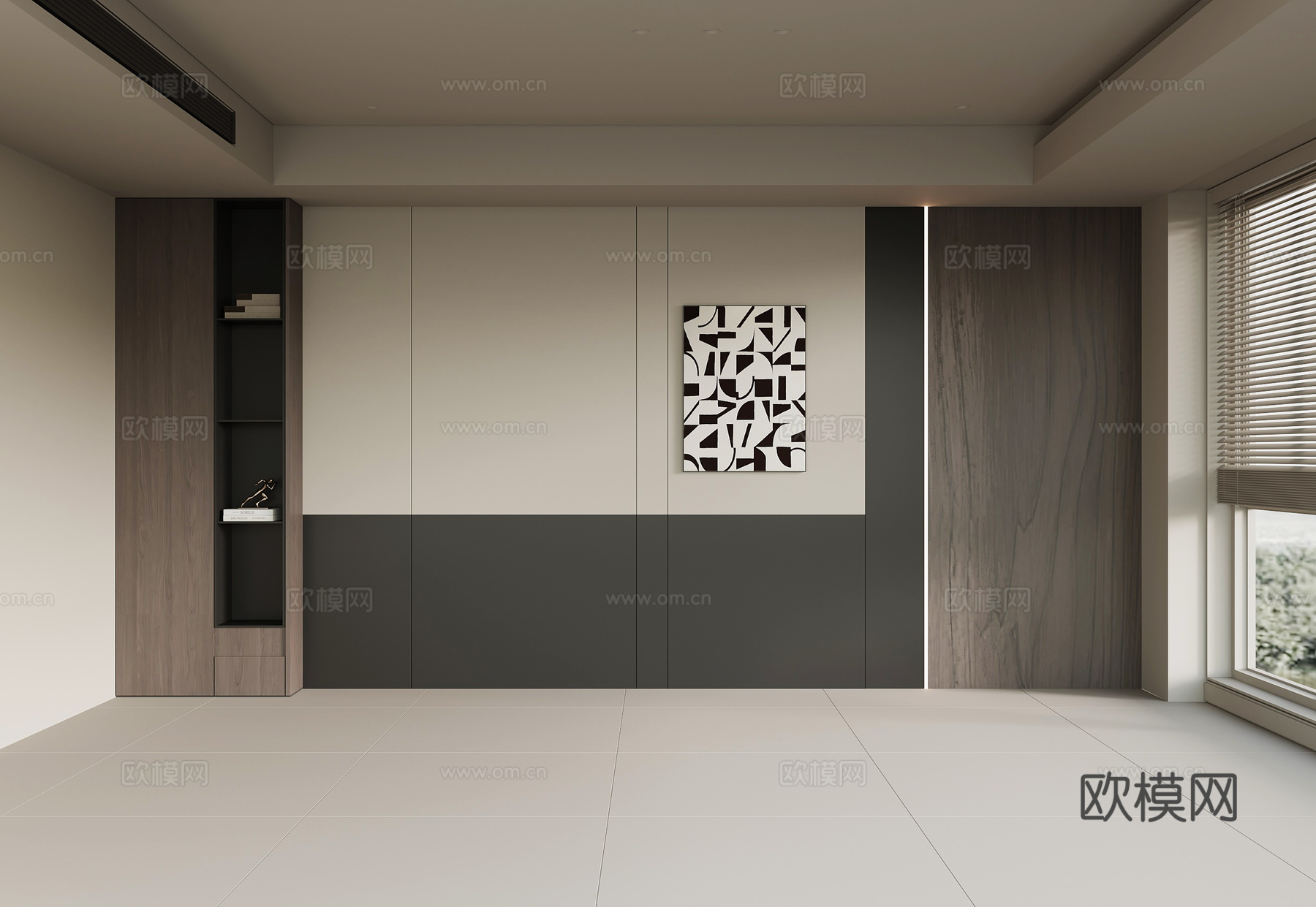 现代意式背景墙 床头背景墙 沙发背景墙su模型