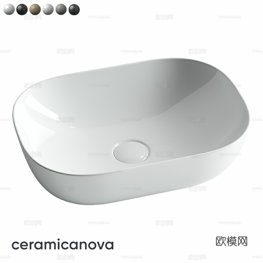 OM 悬挂式矩形洗脸盆 Element 4603d模型下载